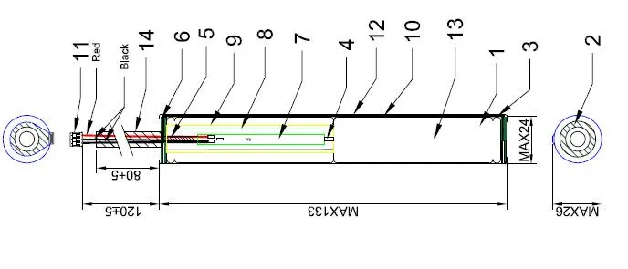 LFP22650-2000 LiFePO4 3.2V 2.2ah