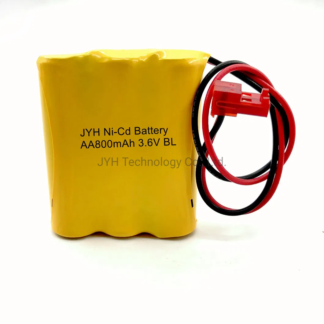 Certificated NiCd 3.6V AA800mAh Rechargeable Battery Pack