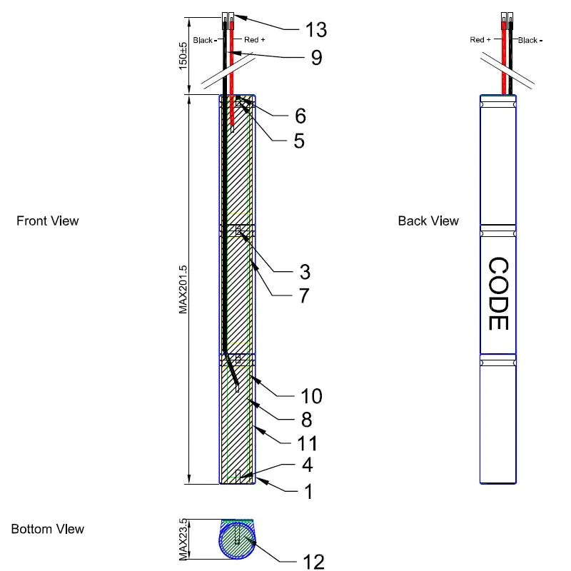 Li4ti5o12 Itr1966 Lto Battery Pack 7.2V 1.5ah