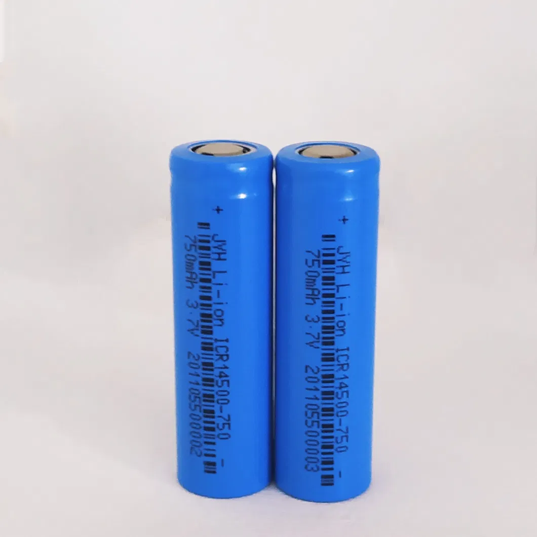 Icr14500-750 3.7V 750mAh Rechargeable Li-ion 1s1p Battery Pack with Lead Strip