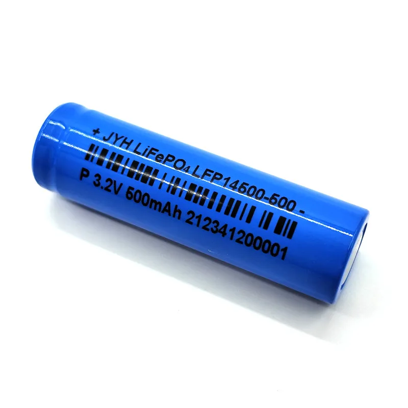 3.2V High Rate LiFePO4 14500 500mAh Lithium Battery