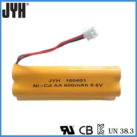 9.6V Ni-CD AA Battery Pack 600mAh for Emergency Lights