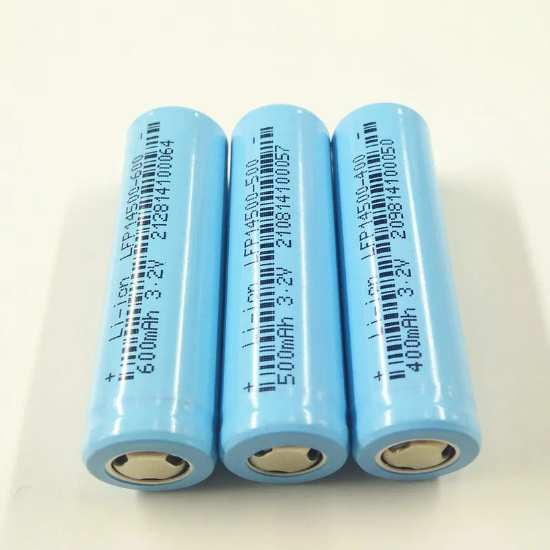 Lithium AA Rechargeable 14500 600mAh 3.2V Li-ion Battery with UL