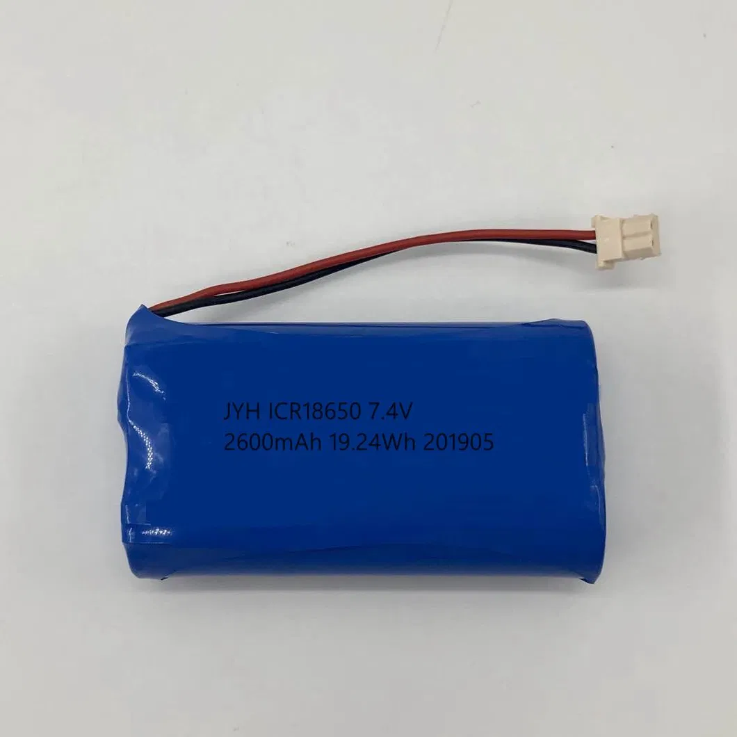Li-ion 18650 2600mAh 7.4V Lithium Battery Pack with Un38.3