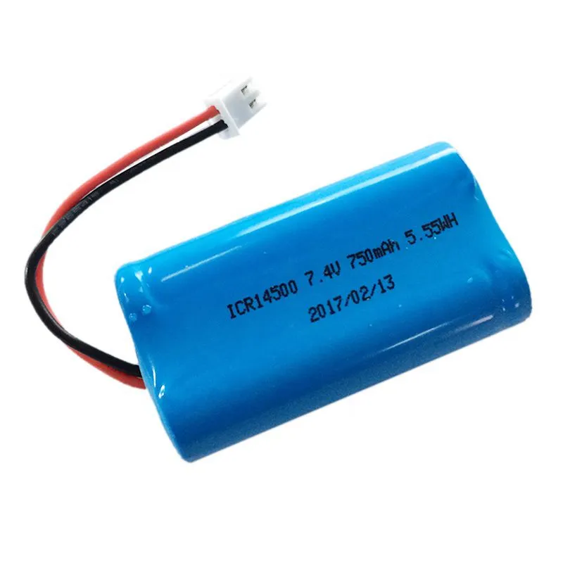 AA Lithium14500 Battery Custom 7.4V 750mAh Li-ion Battery Pack