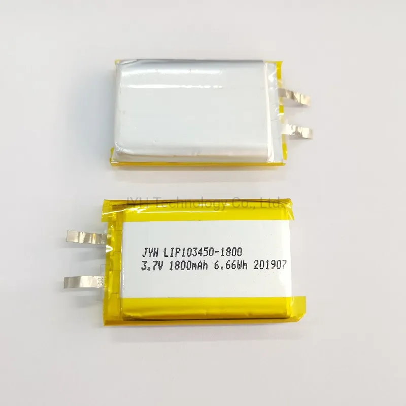 Lip103450-1800 1s1p 3.7V 1800mAh Li-Polymer Battery with Leading Tag 103040 103450 Lipo Battery