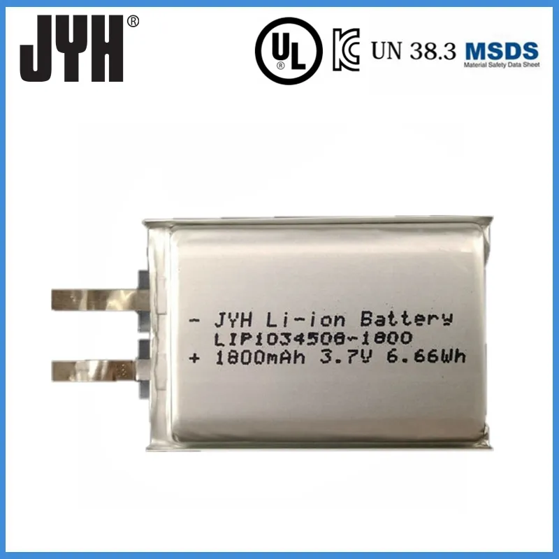 Lip103450 3.7V 1800mAh 8.66wh Rechargeable Li-Polymer Battery Pack