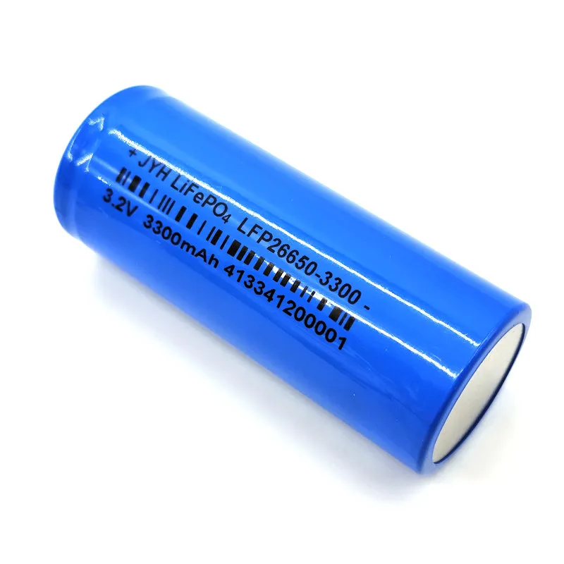 3.2V LFP26650 Rechargeable LiFePO4 Battery for Emergency Light with 3000mAh 3200mAh 3300mAh 3400mAh 3600mAh 4000mAh