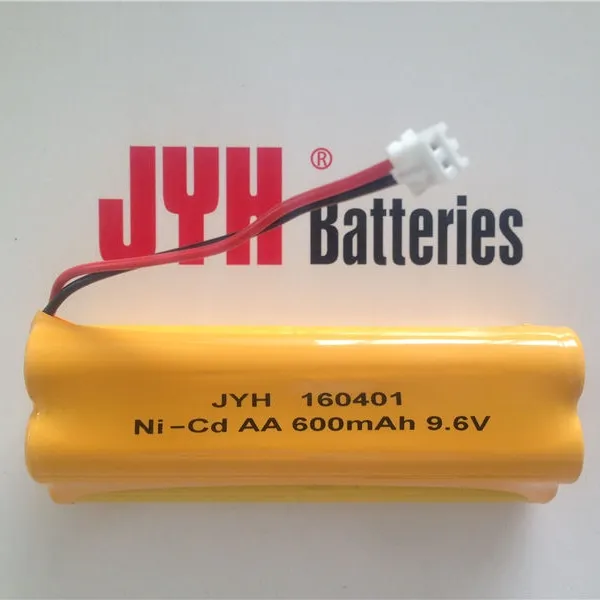 9.6V Ni-CD AA Battery Pack 600mAh for Emergency Lights