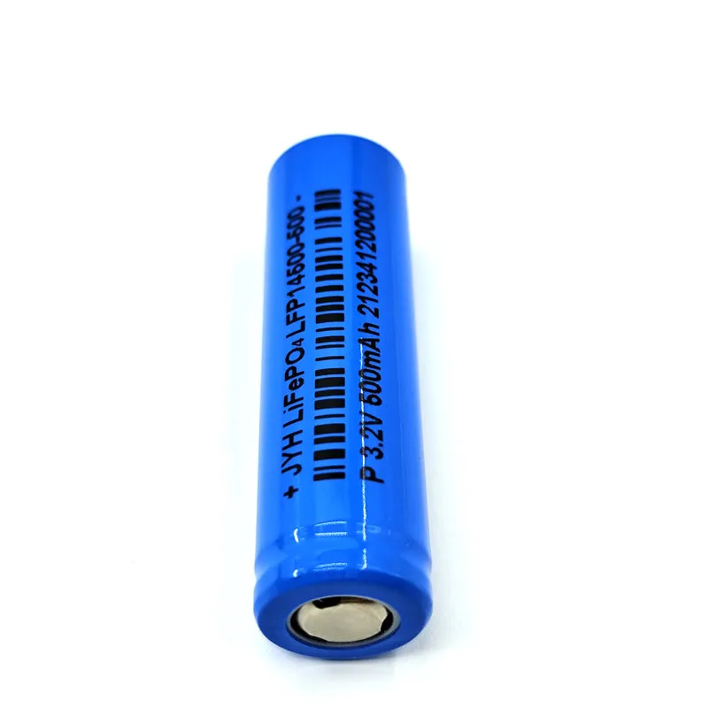 3.2V High Rate LiFePO4 14500 500mAh Lithium Battery