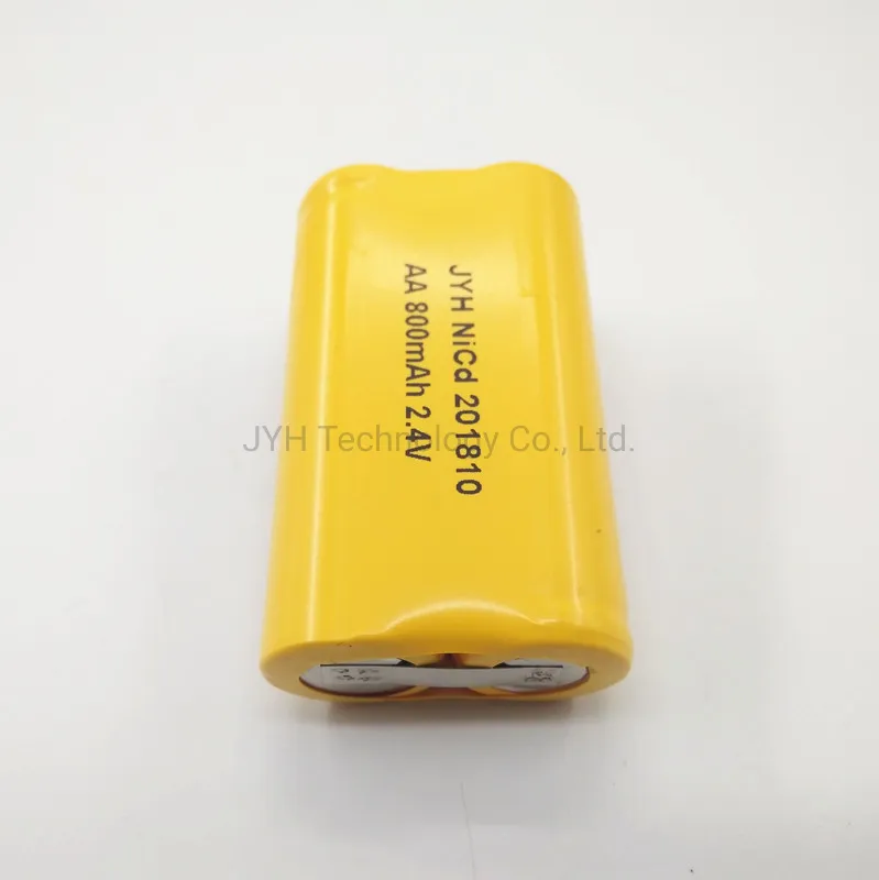 Rechargeable NiCd 2.4V AA800mAh Battery for LED Lights